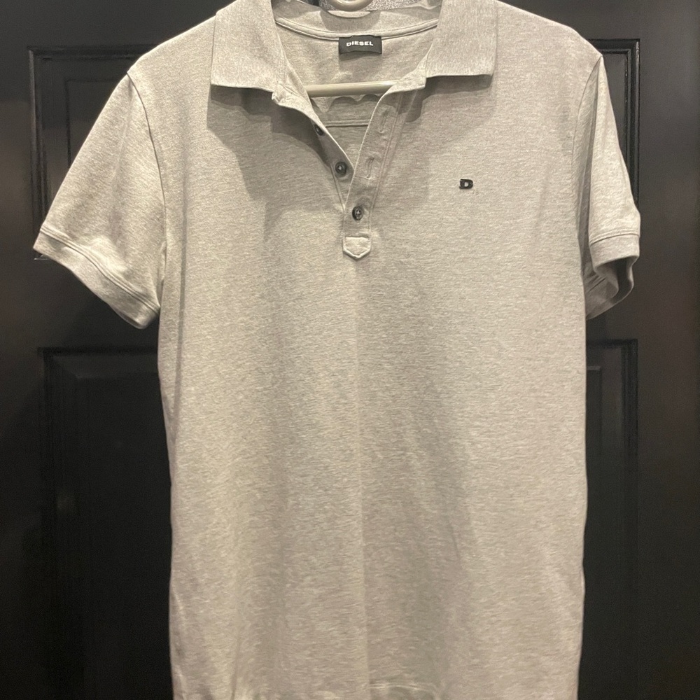 Diesel Men's Heather Gray Short-Sleeve Polo